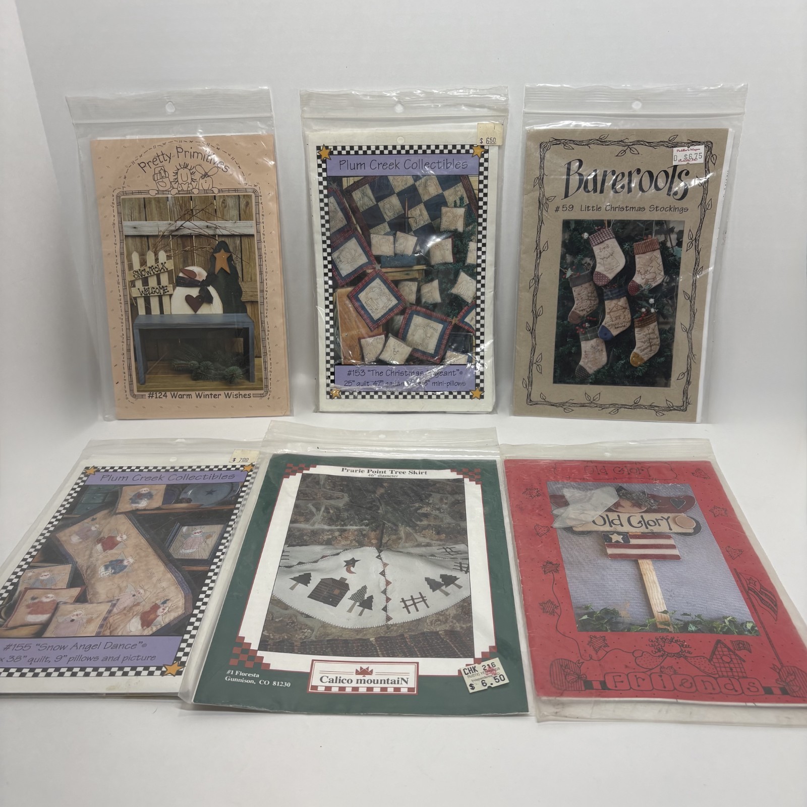 Quilt Patterns Lot of 6 Hand Sewing Embroidery Designs Christmas Holiday Crafts