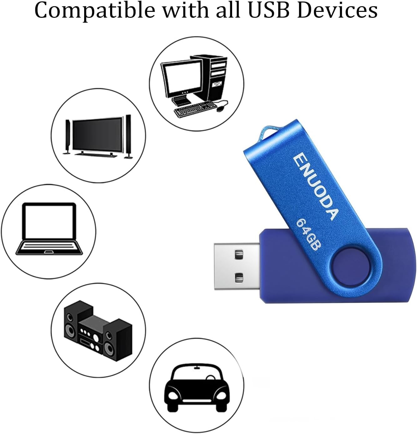 Versatile 64GB USB 2.0 Drive – Easy Plug and Play Flash Storage for All Devices