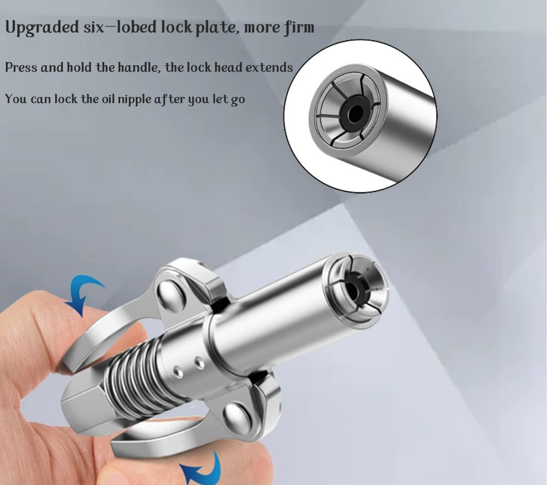 Locking Grease Gun Coupler Allows for Easy Release of Grease from Grease Fitting