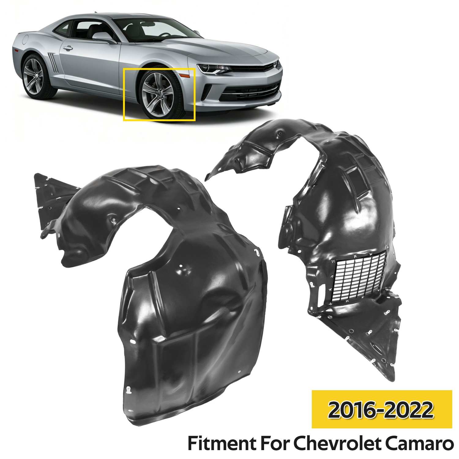 Inner Fender Liner Set For 2016-2022 Chevrolet Camaro For #1248296 #1249296