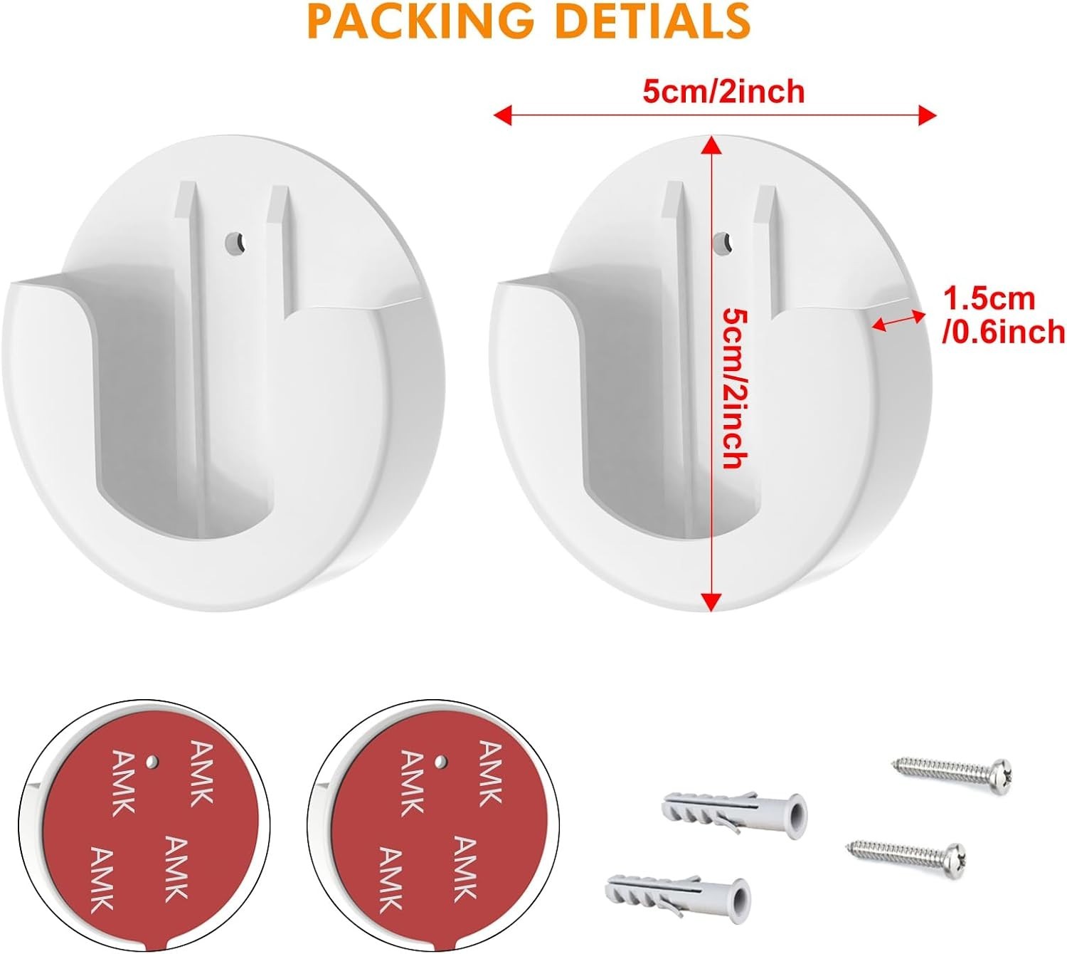 Screwless Wall Mount Bracket for Ring Indoor Cameras - Easy 2 Pack Installation