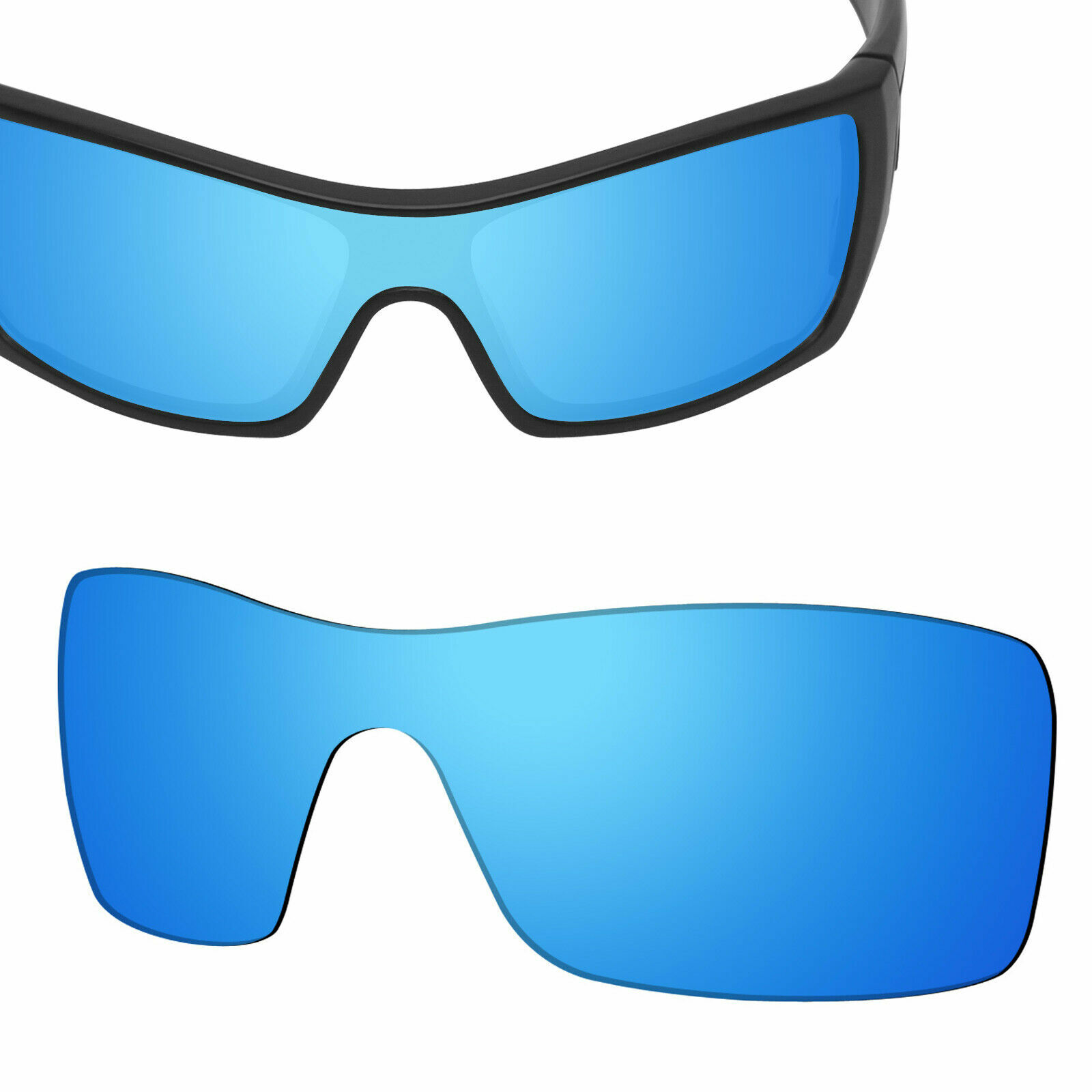 Replacement Lenses for-OAKLEY Batwolf Sunglasses Ice Blue UVA&UVB-Polycarbonate