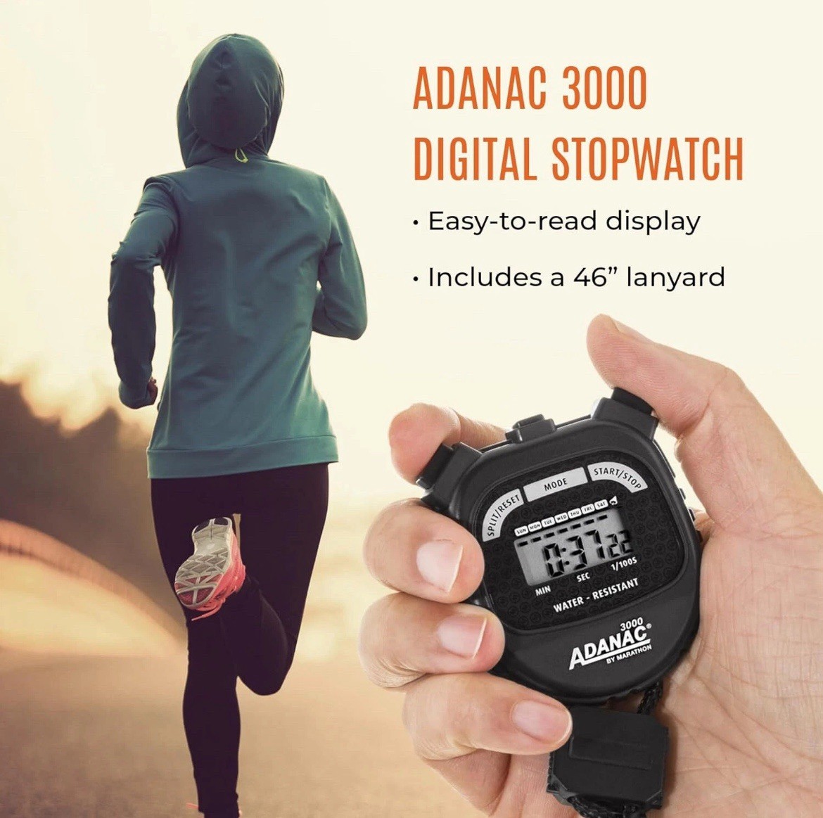 Adanac By Marathon 3000 Digital Stopwatch Timer Water Dust & Shock Resistant