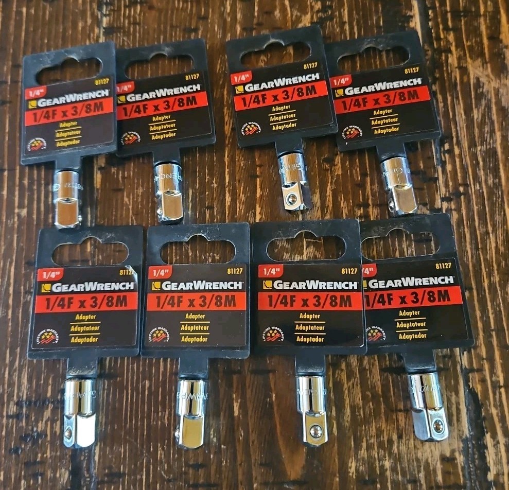 GearWrench 1/4" Drive 3/8" M x 1/4" F Adapter Part #81127 Lot Of 8