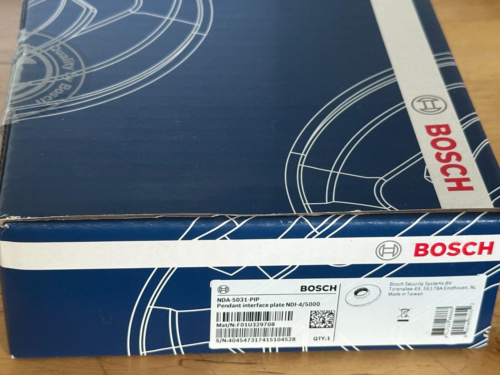 Bosch NDA-5031-PIP Pendant Interface Mounting Plate NDI-4/5000 White