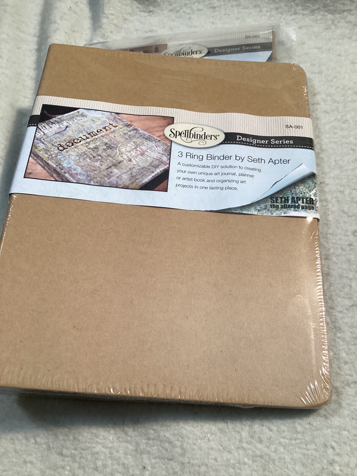 DIY Spellbinders 3 RING JOURNAL BINDER Brown 8.25" X 9" w/ 3 extra tab refills