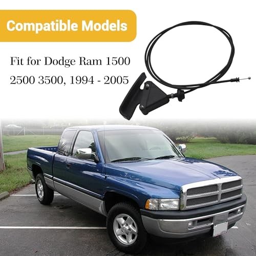912-086 Hood Release Cable & Pull Handle Compatible with Dodge Ram 1500 2500