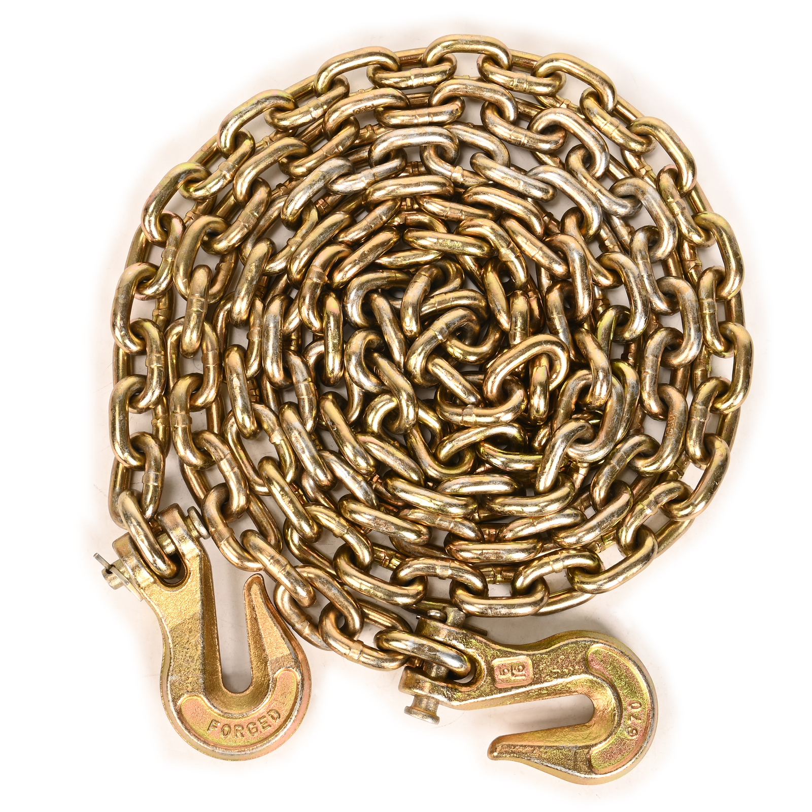 Grade 70 Transport Binder Chain,Tow Chain 5/16'' x 10'with Clevis Grab Hook