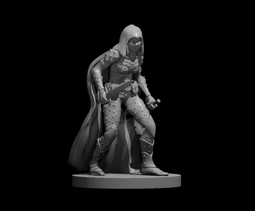 Assassin Female Commoner NPC 28mm Scale DND D&D Tabletop Mini