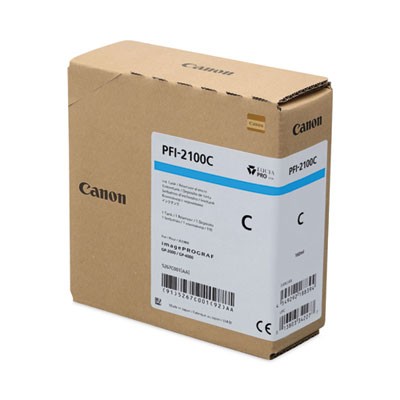 Canon PFI-2100C Original Inkjet Ink Cartridge - Cyan Pack (cnm5267c001aa)