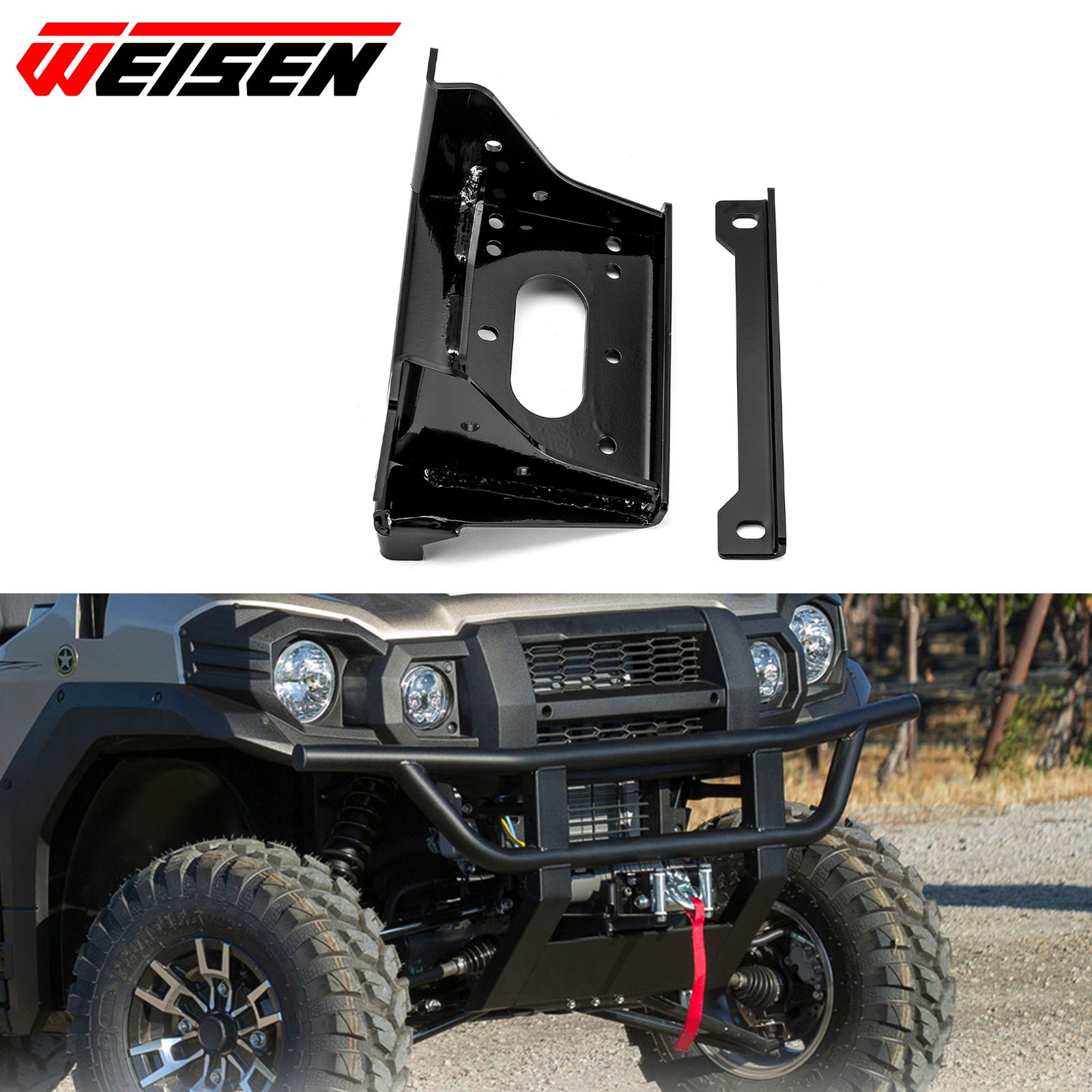 Heavy-Duty Steel Winch Mounting Bracket For Kawasaki Mule PRO-FXT/FX/FXR/DXT/DX