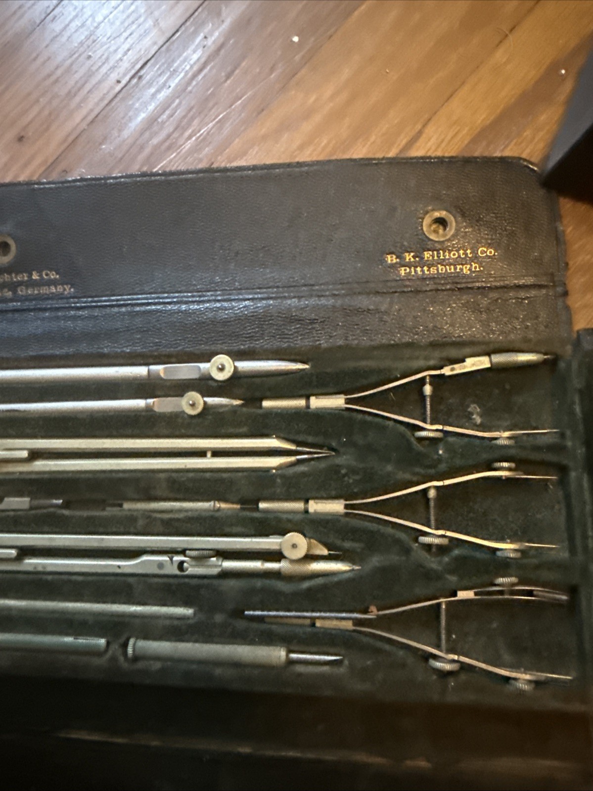 Vintage E.O. Richter & Co. Precision Drafting Tool Set #VII.P. w/ Case