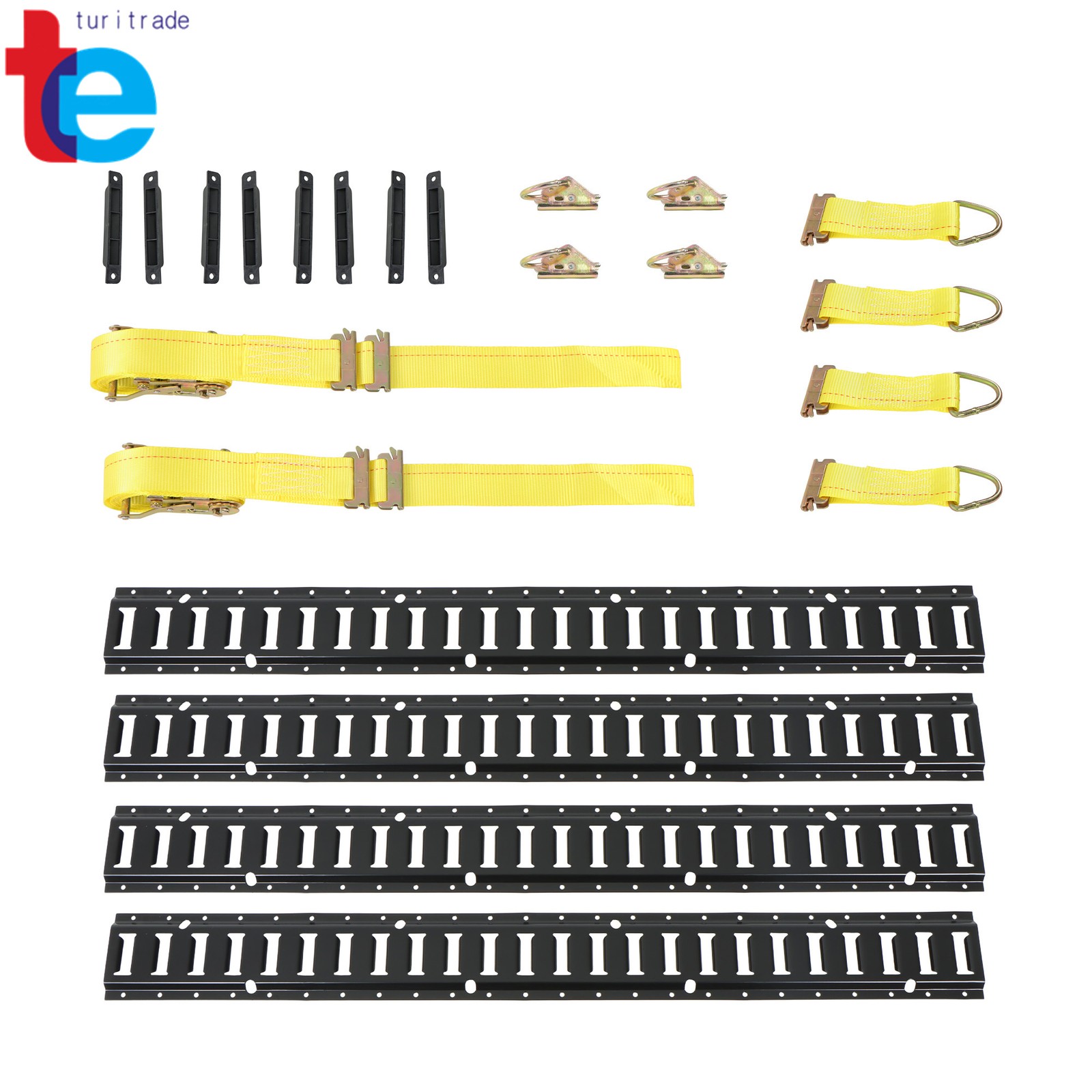 E Track Tie Down Rail Kit  4' E Track Rails End Caps ETrack Straps
