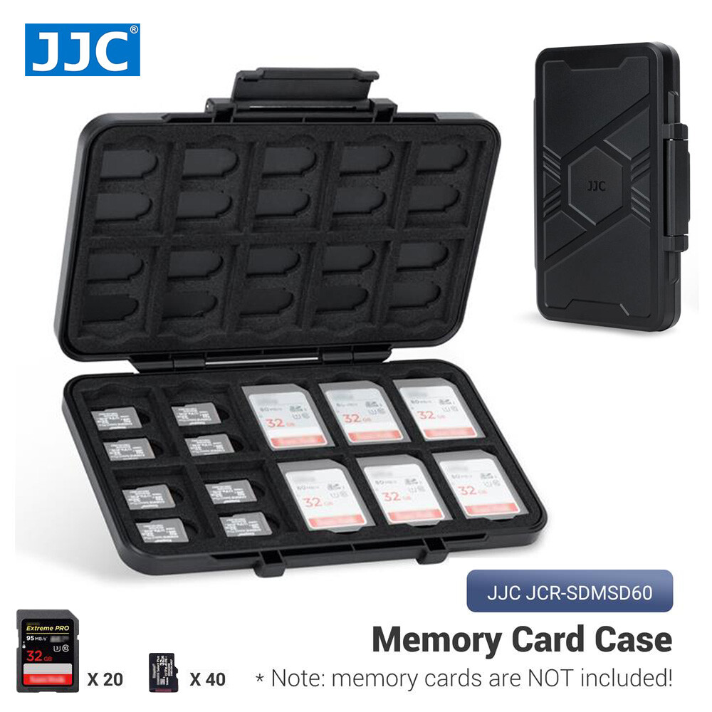 60 Slots Memory Card Case Holder Pouch for 20 SD & 40 TF Card SDHC SDXC Micro SD