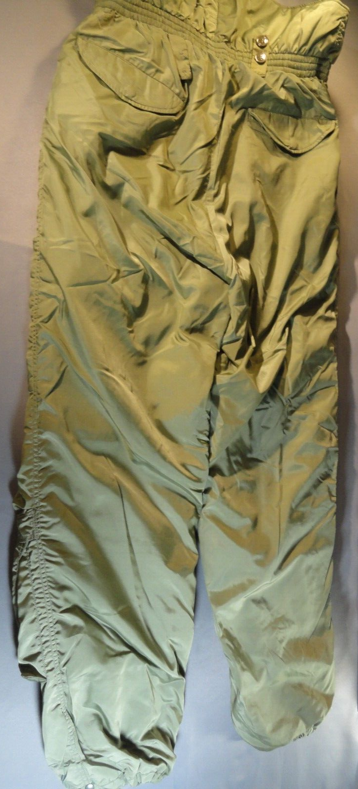VINTAGE USN NAVY WINTER FLYING SUIT EXTREME COLD WEATHER OLIVE GREEN PANTS 36L