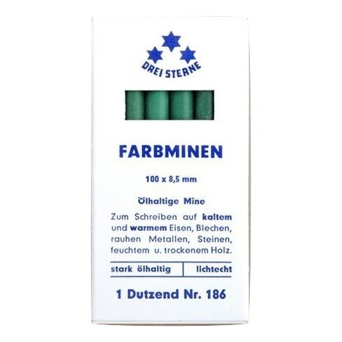 Drei Sterne Marking Lead Wax Crayons: 12 marking leads (Green)