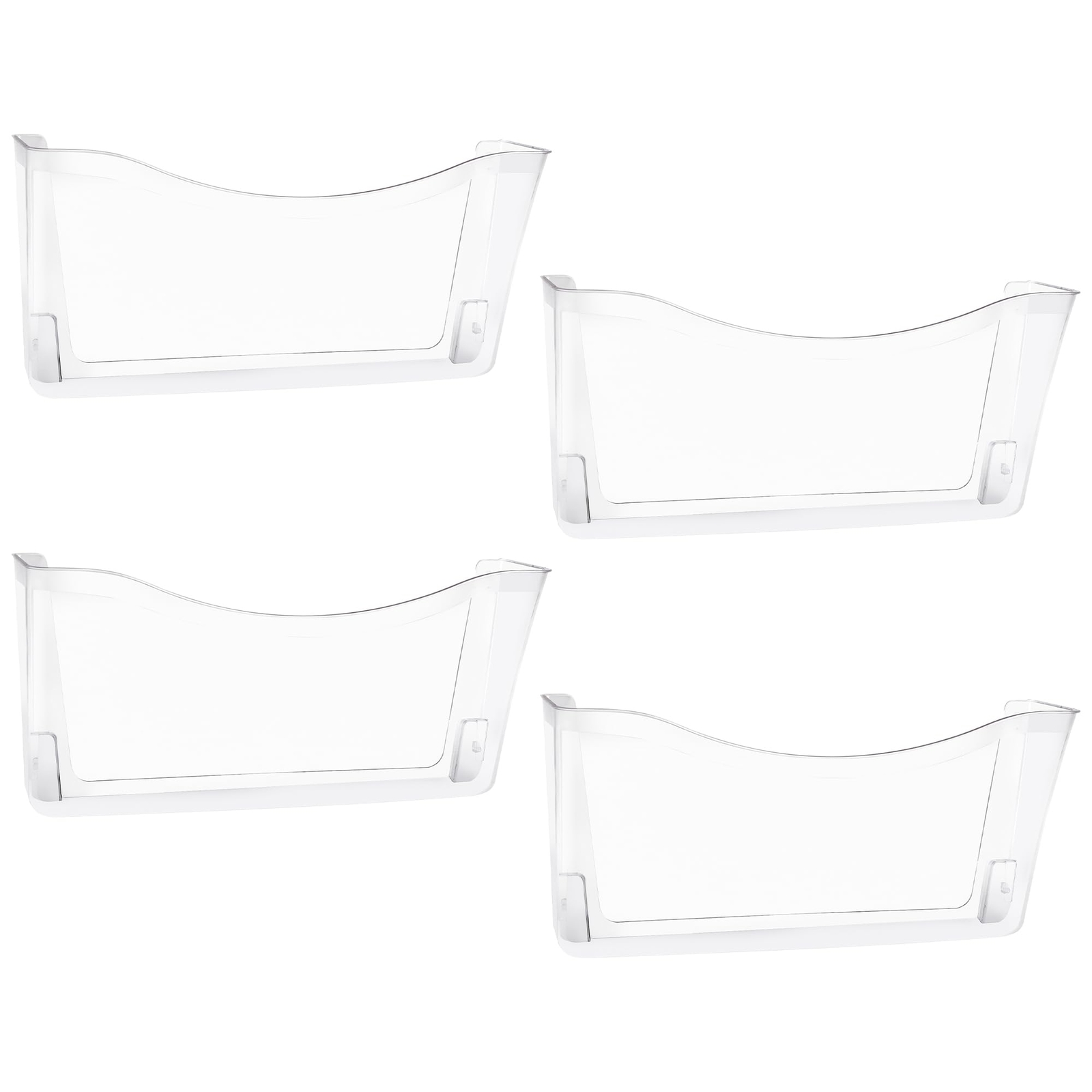 4-Pack Clear Single Pocket Wall File Organizer 13.85x3.14x6.88in for Office