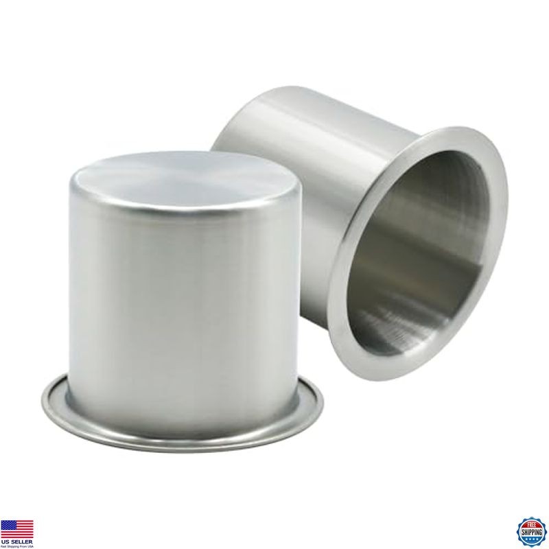Set of 2 Premium Stainless Steel Cup Holders for Poker Tables, Yachts, RVs, Cars