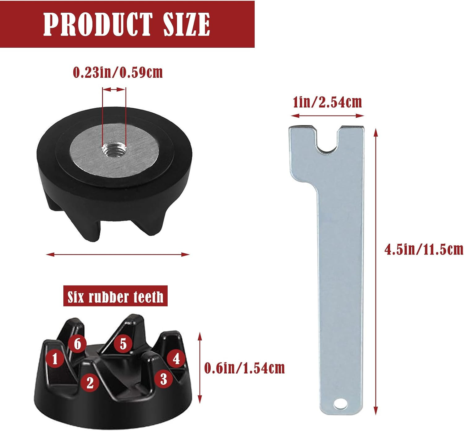 5 Packs 9704230 Blender Coupler with Spanner Kit Replacement Parts Compatible