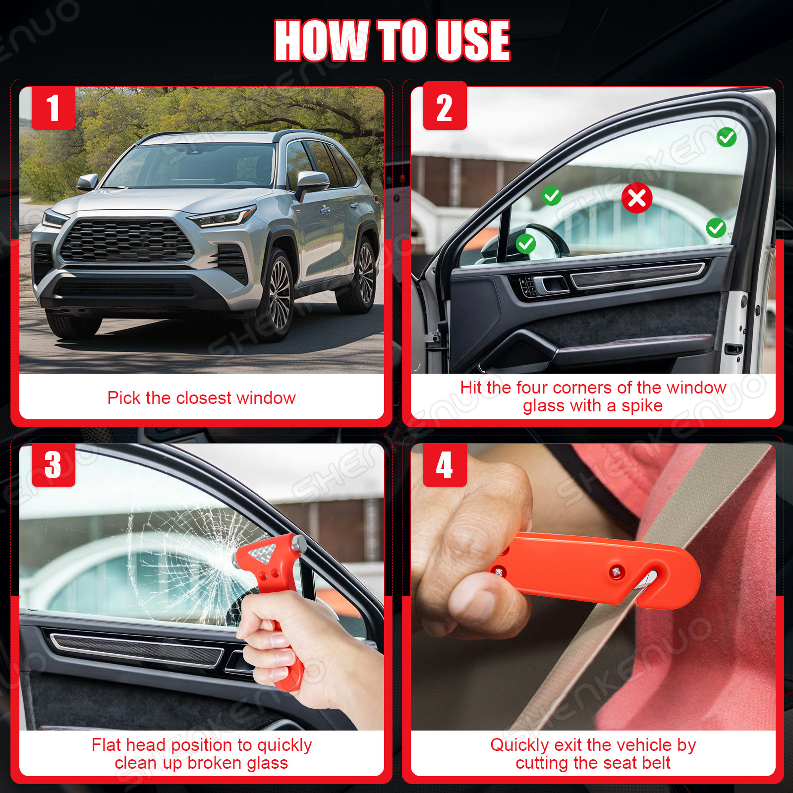 Multi-function Hammer 2in1 Safety Hammer Rescue Hammer Car Escape Hammer Tools