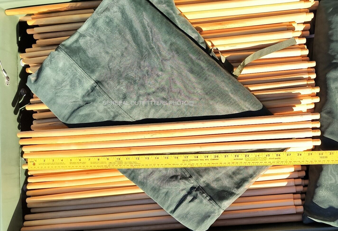 Military Insect Mosquito Net + 4 Poles for Camping Hiking Fishing Camouflage NOS