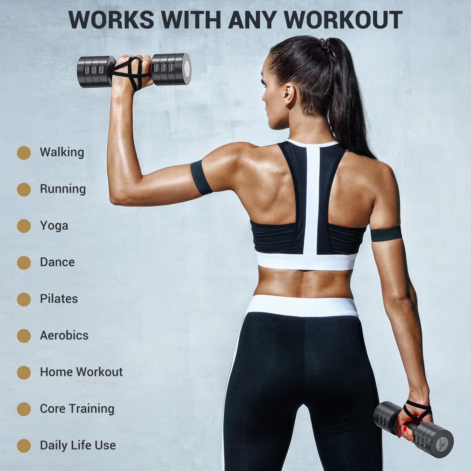 Adjustable Dumbbell Hand Weight Set: 2 per set, Home Gym Workout Training