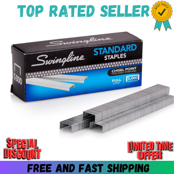 Chisel Point Staples 5000 Standard Size Paper Office Desk Desktop Staplers Gun