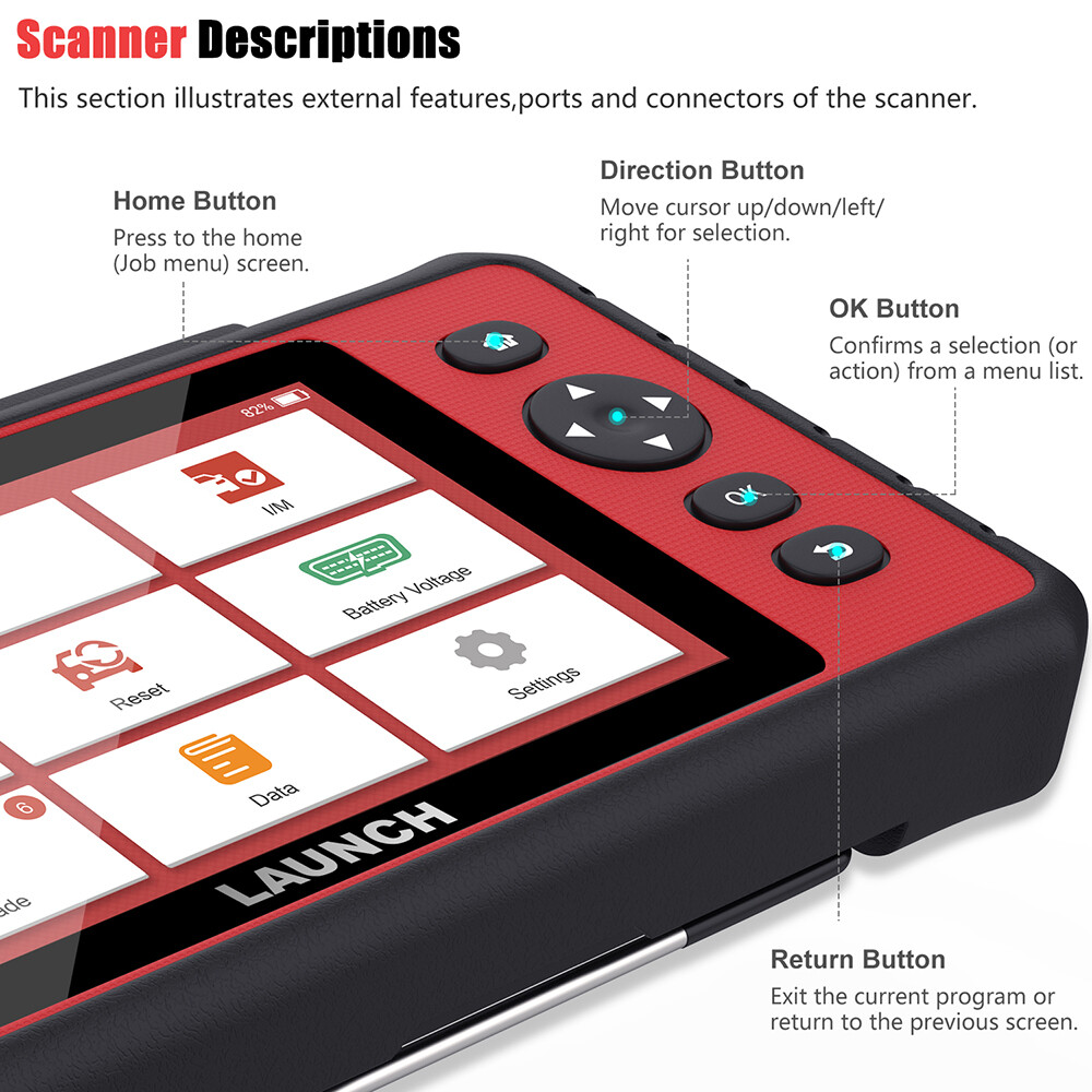 LAUNCH X431 CRP909 OBD2 Scanner Car Diagnostic Tool Full System Key Coding ABS