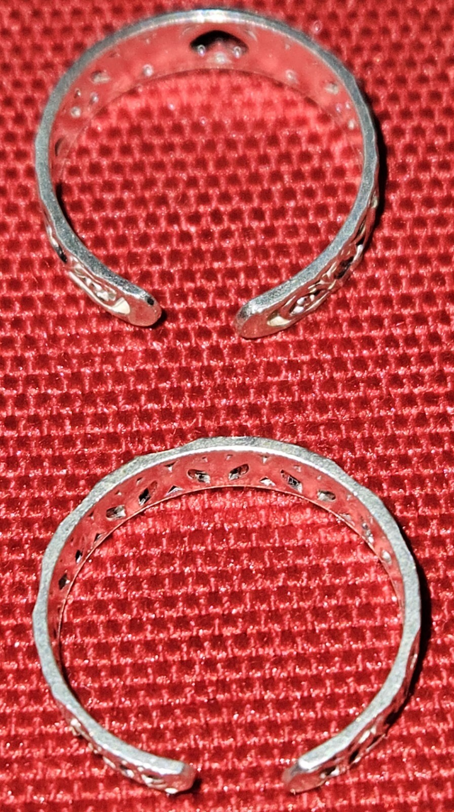 Real 925 Silver Adjustable Toe Ring 2pc Filigram