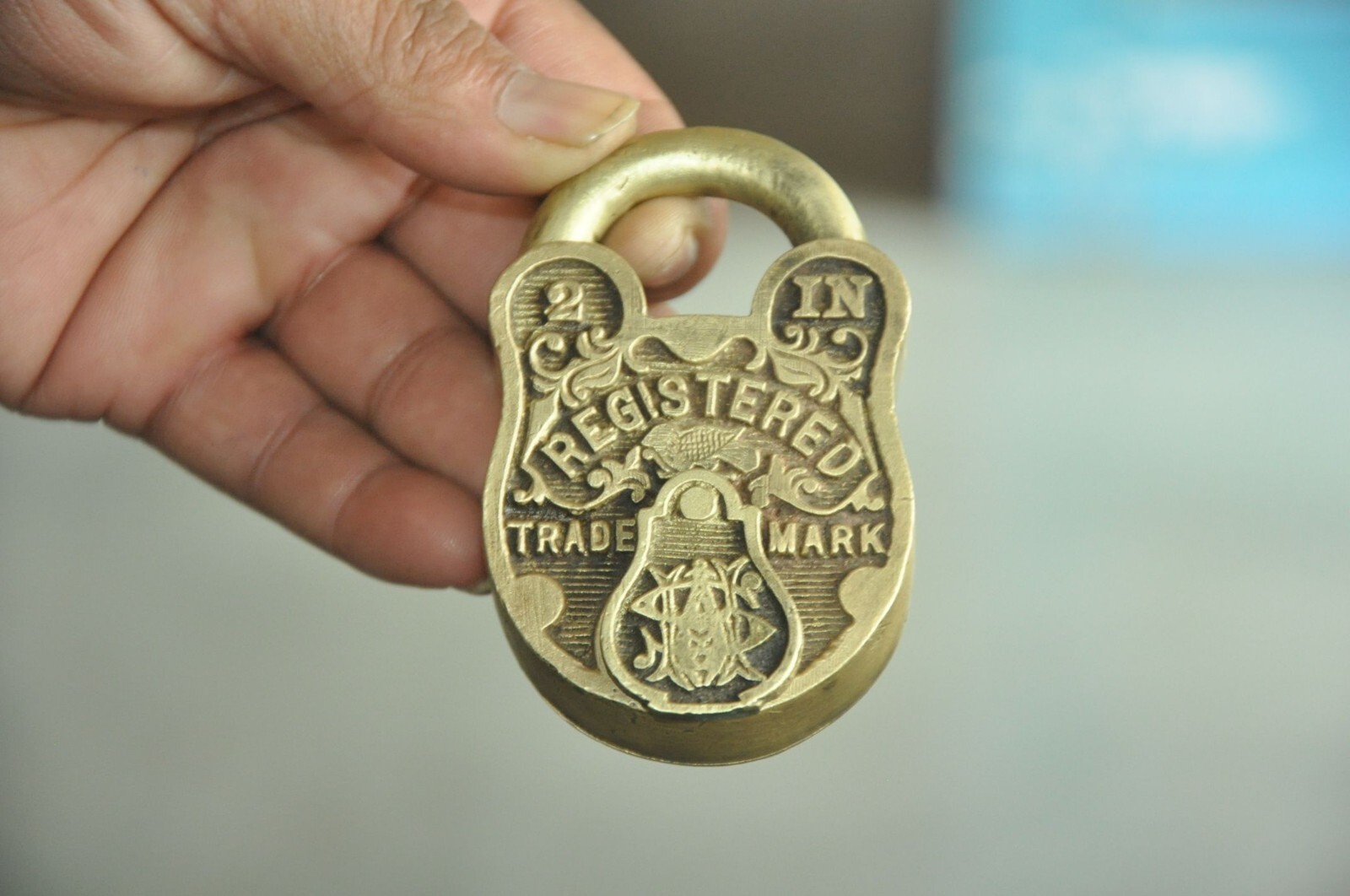 2 Pc Vintage Solid Bird & Lines Engraved Handcrafted Brass Padlocks