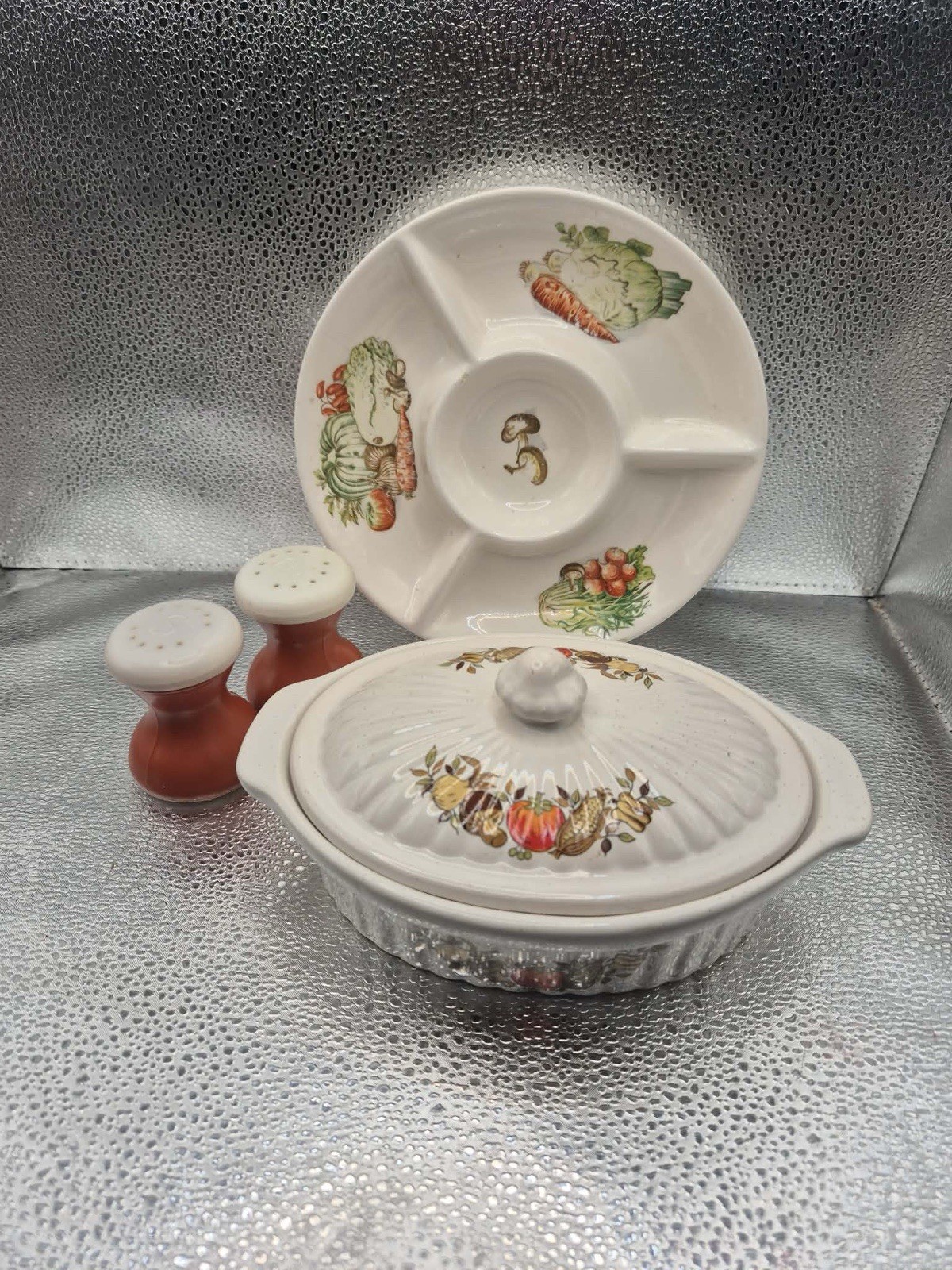 Vintage Spice of Life Veggie Garden Harvest Retro Kitchenware Set ~ Cottagecore