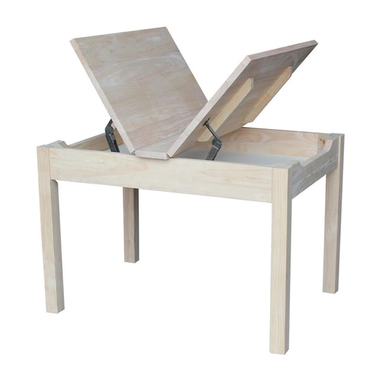 IC International Concepts, Table With Lift Up Top For Storage, Solid Real Woo...
