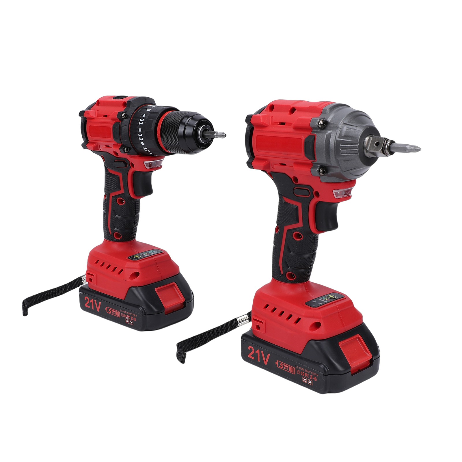 Cordless Impact Wrench and Impact Drill Set with Storage Bag Sockets Drill Bits