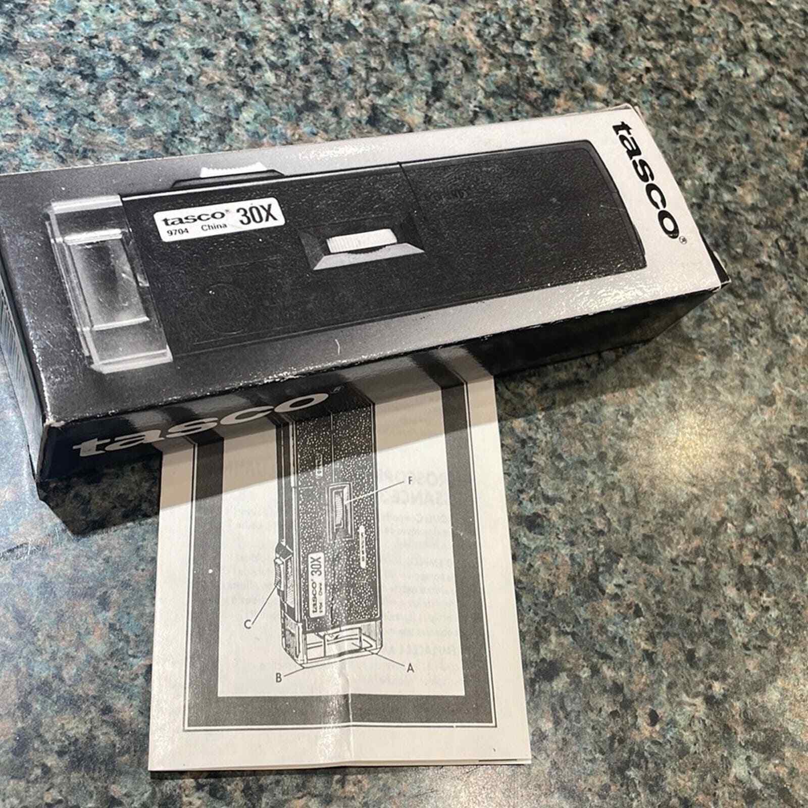 Vintage Tasco 30x Illuminated Pocket Microscope New in Box and sleeve 9704R