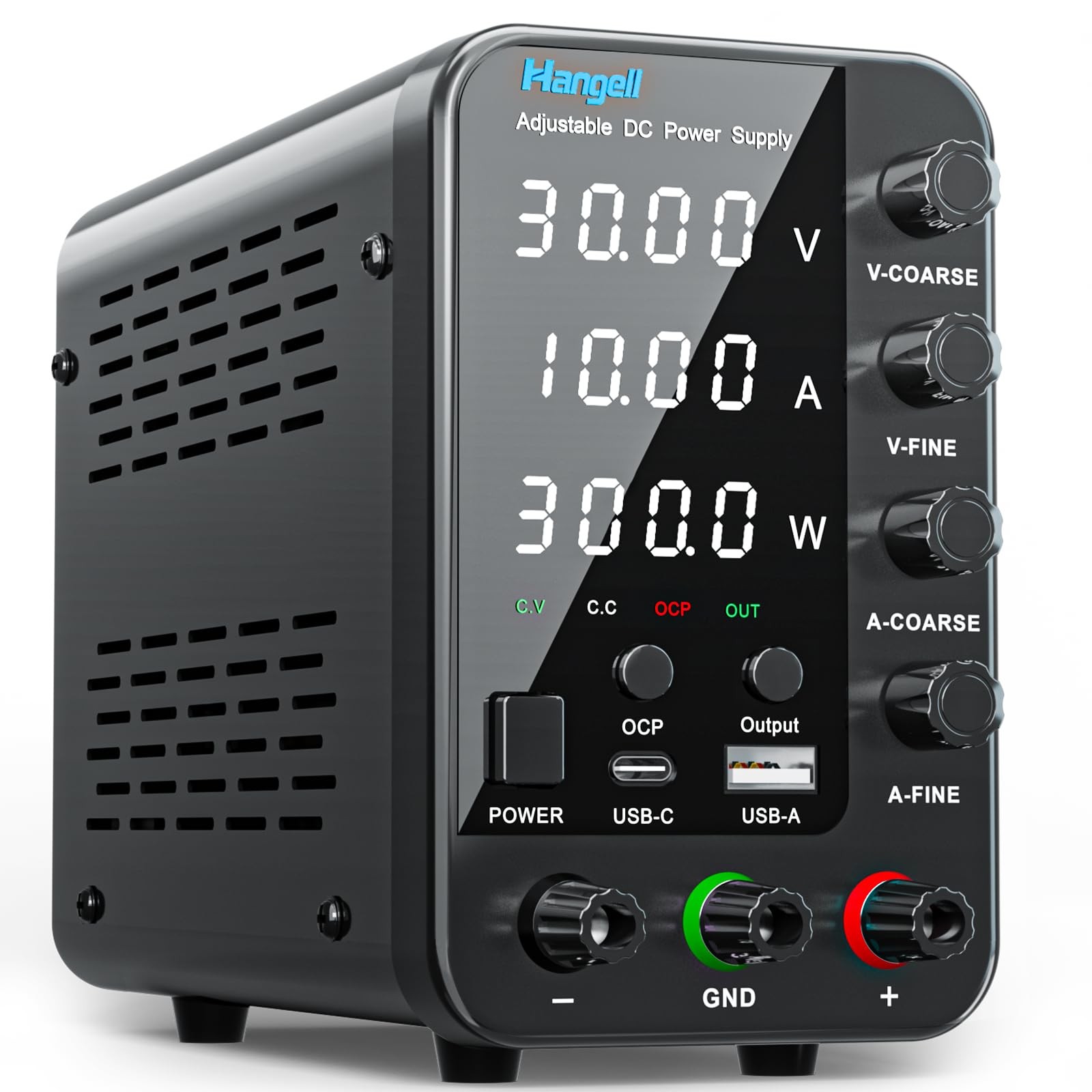 DC Power Supply Variable, 30V 10A Bench Power Supply with Encoder Coarse  Fin...