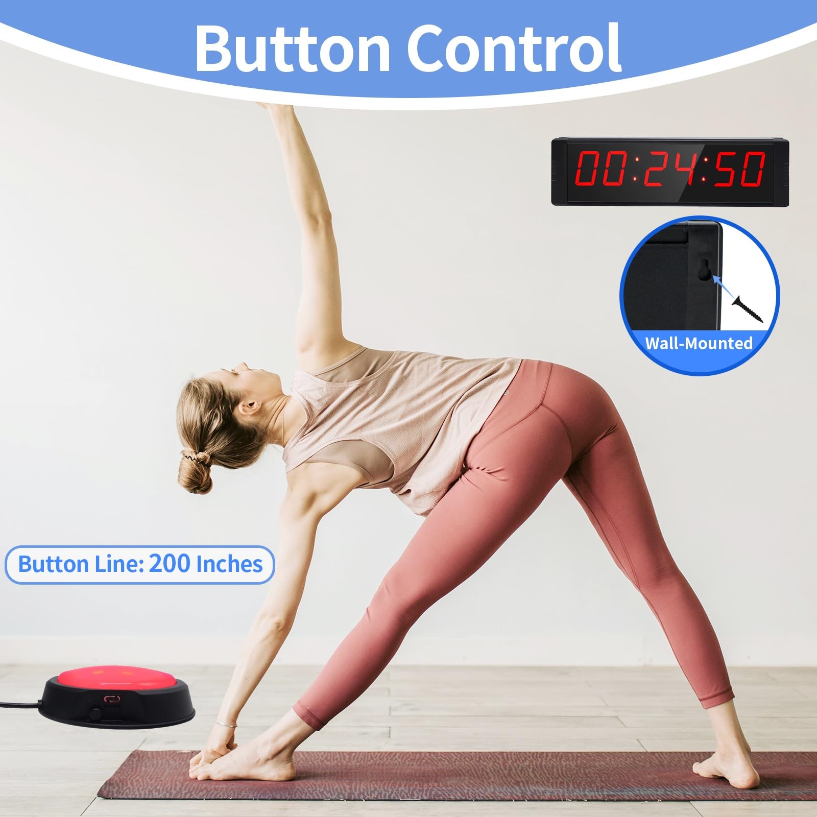 Ousmile Large Stopwatch with Start/Stop Button, LED Digital Timer Red
