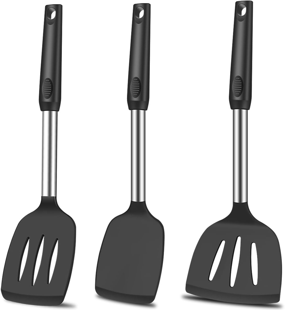 Spatula Set Silicone Heat Resistant for Nonstick Cookware Rubber Silicone