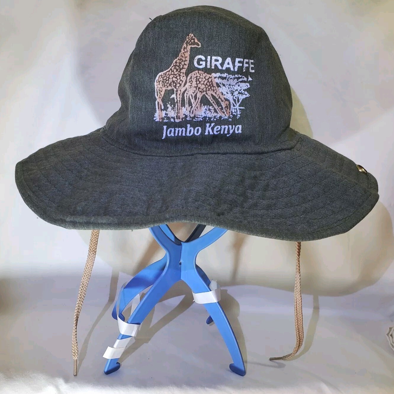 Safari Hat Medium. Made In KENYA Unisex [3] *"Jambo Kenya" Lion Giraffe & ZEBRA