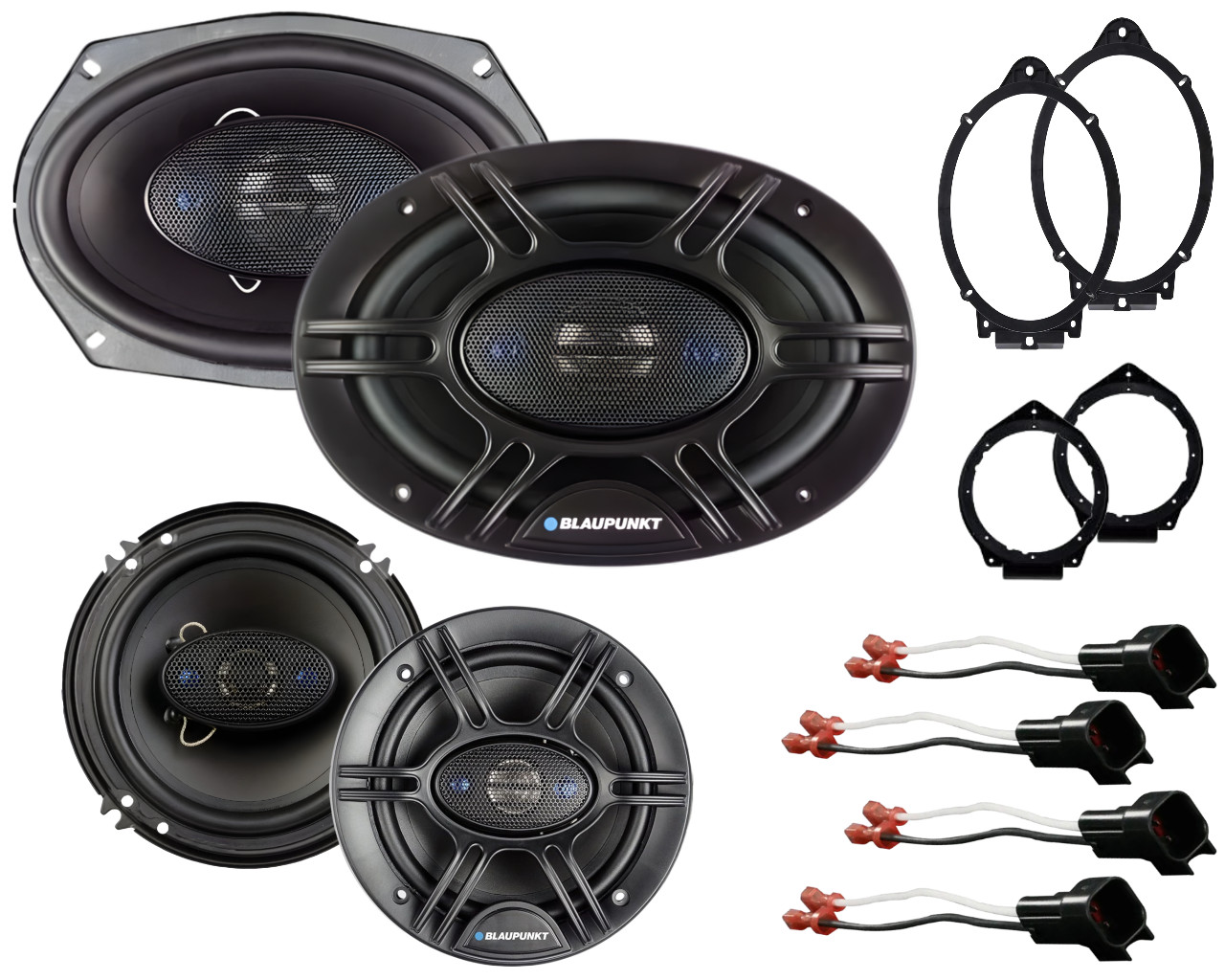 Blaupunkt Front & Rear Replacement/Upgrade Speakers for 2010-2015 Chevy Camaro