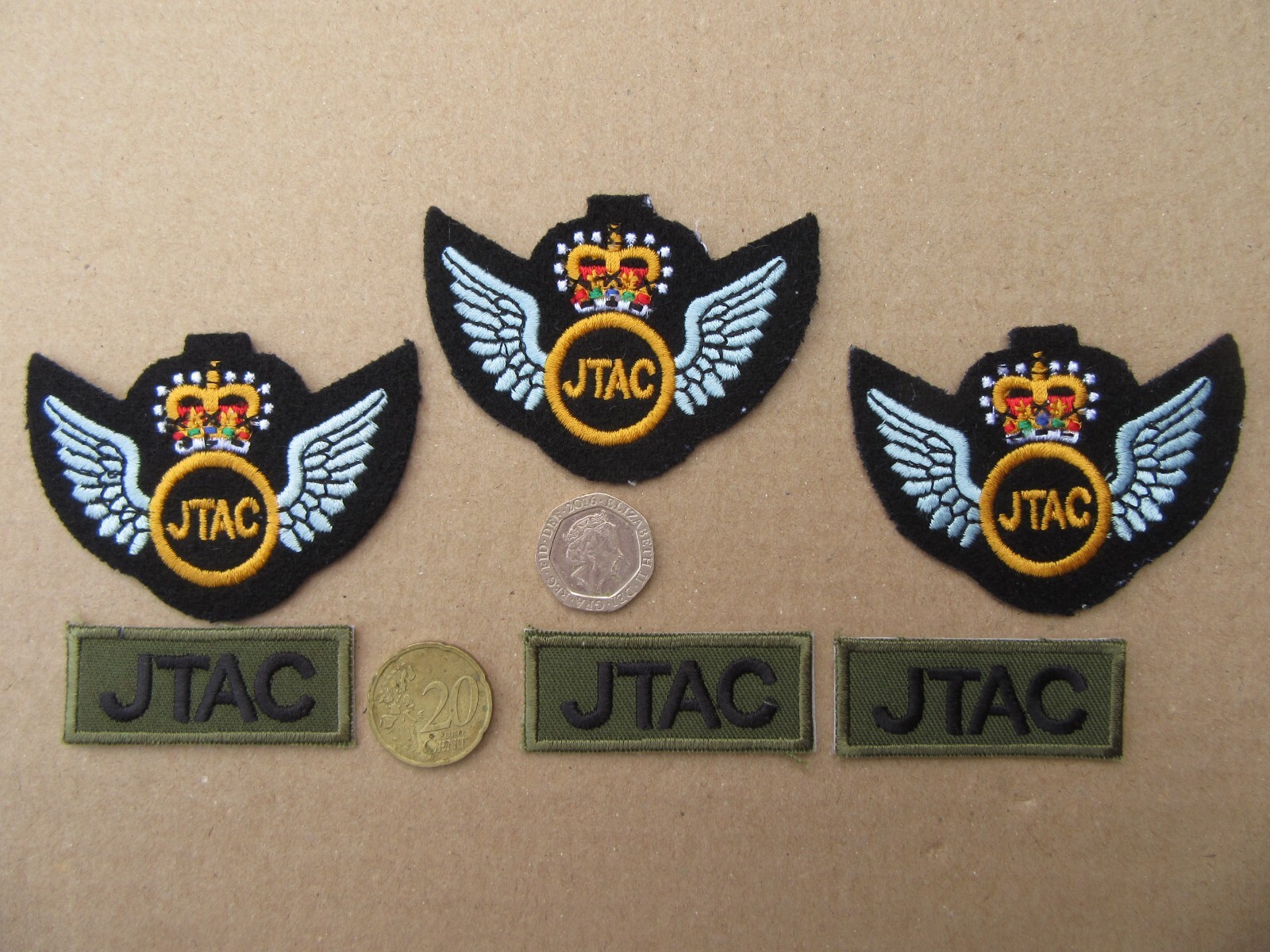 MOD Current Issue, JTAC Wings and MTP Combat Uniform patches.