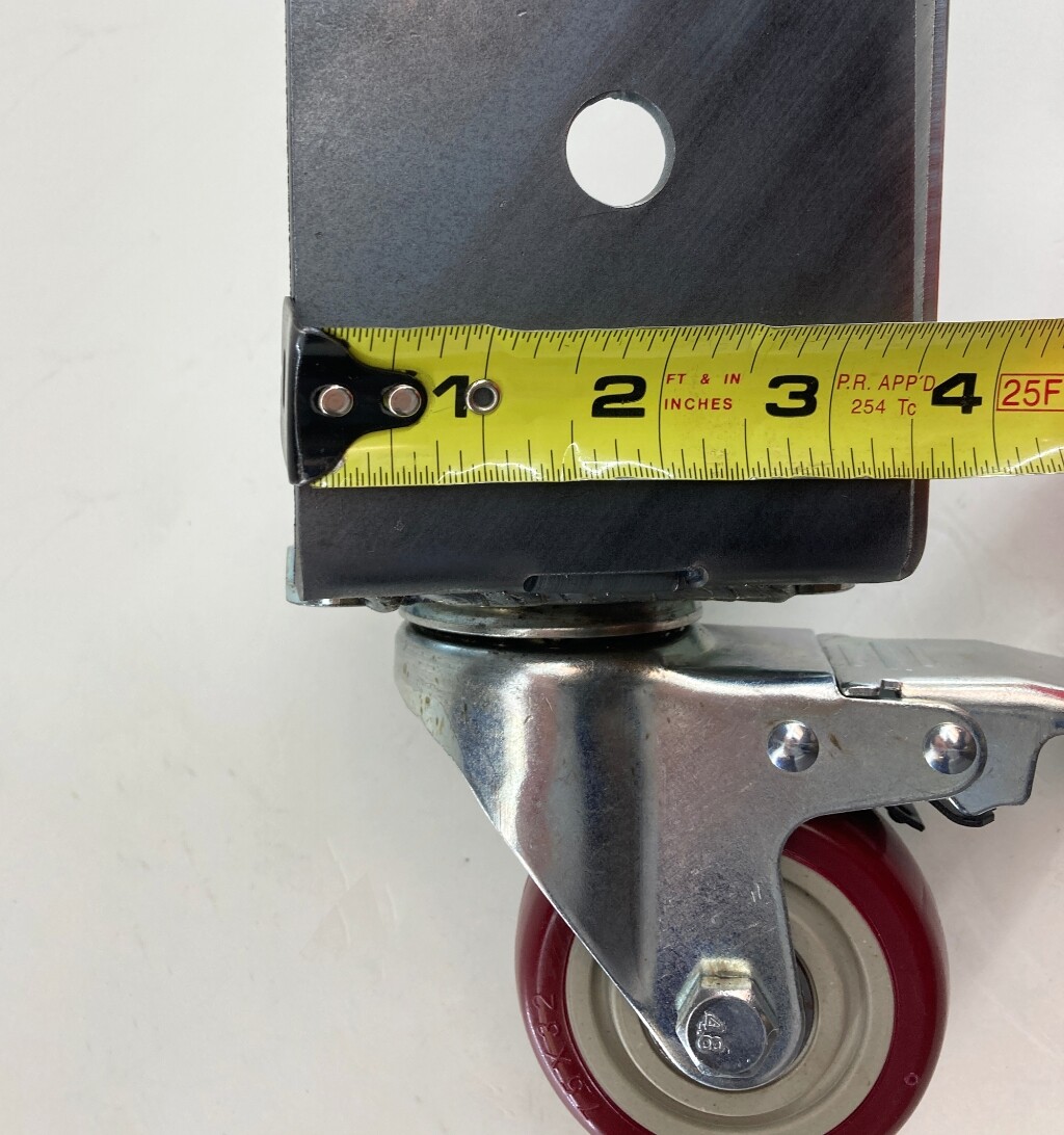 PostHugger™ 1000#CAP 4pc Set Roll & Lock Red Wheel Caster Brackets For 4X4 Posts