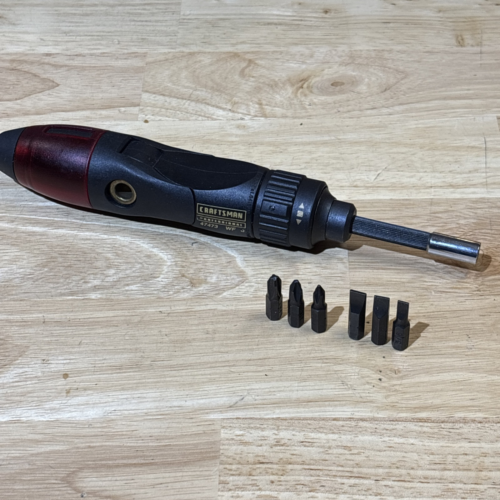 Craftsman Professional Magnetic Flex Ratcheting Screwdriver W/ 6 Bits WF Q 47473