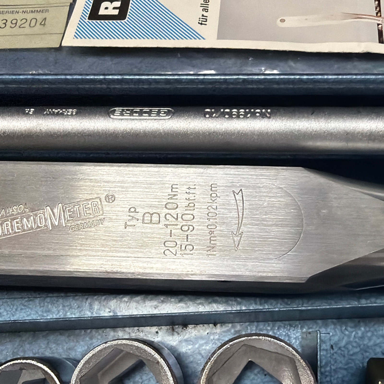 Gedore Rahsol DremoMeter Type B (8566-01) Torque Wrench & 16pc Socket Set