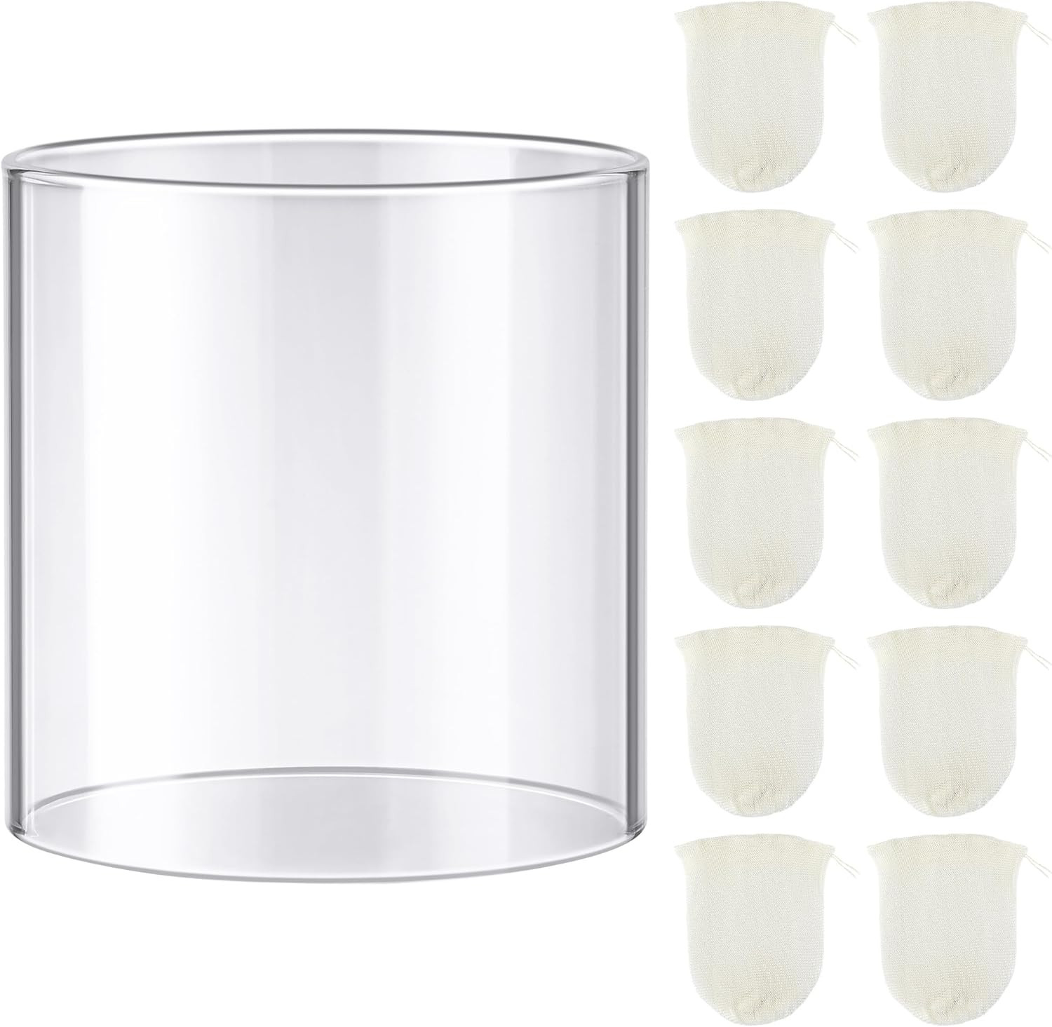 11 Pcs Propane Lantern Mantles with Glass Replacement Globe, Standard Lantern Re