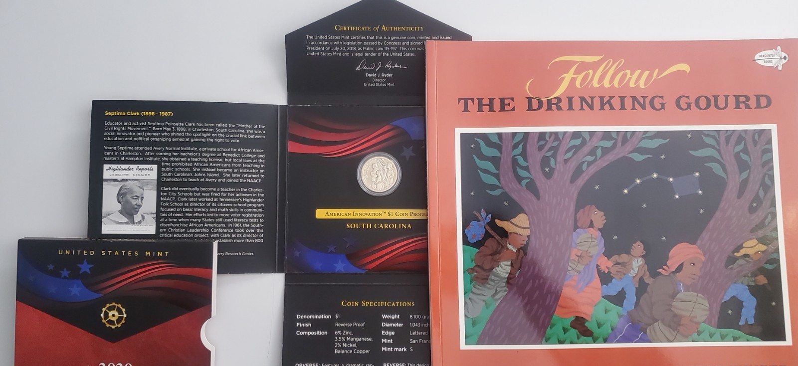 2020 South Carolina: $1 Reverse Proof AMERI INNOVATION +Free Gift Black History