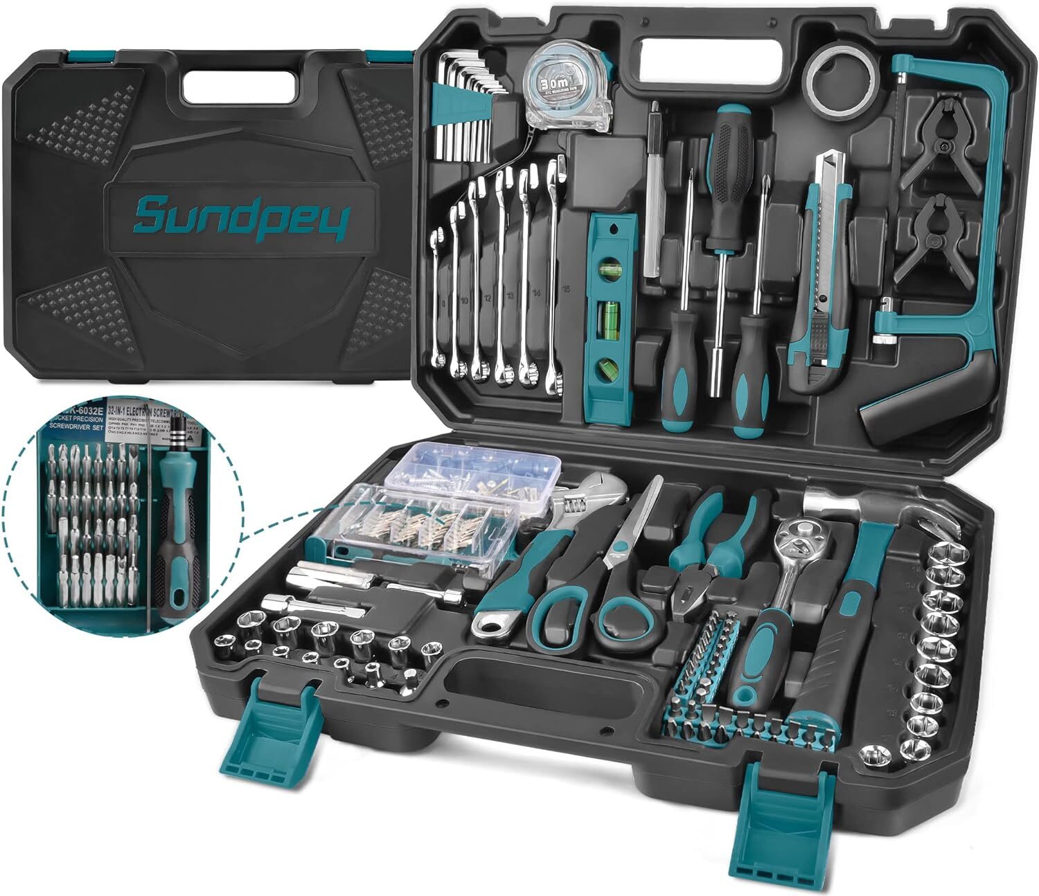 Household Tool Kit 257 PCs Auto Repair Tool Set Complete General Hand Tool Set