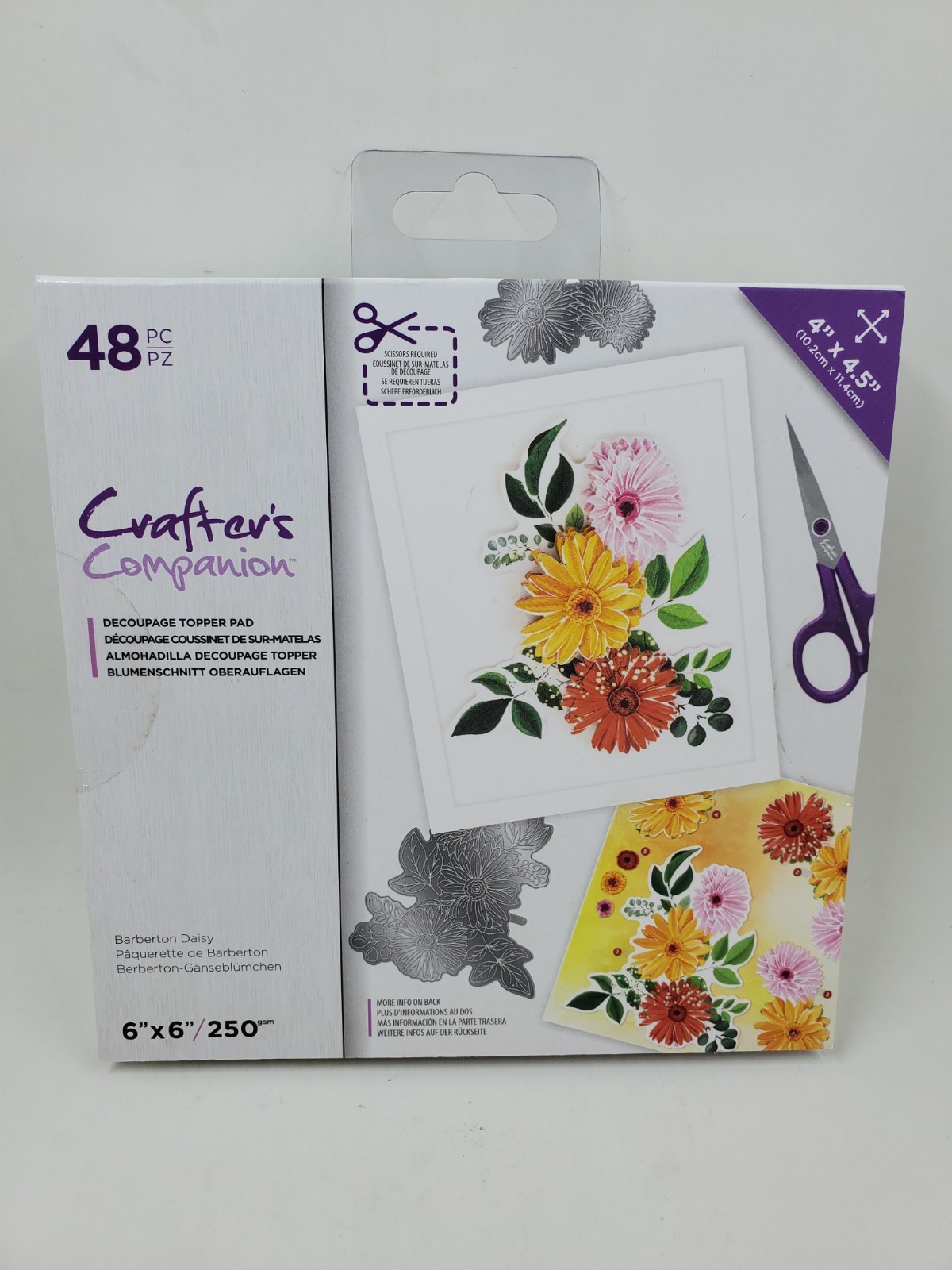 CCP4 Crafters Companion Decoupage BARBERTON DAISY, New 6”x 6” 48PC