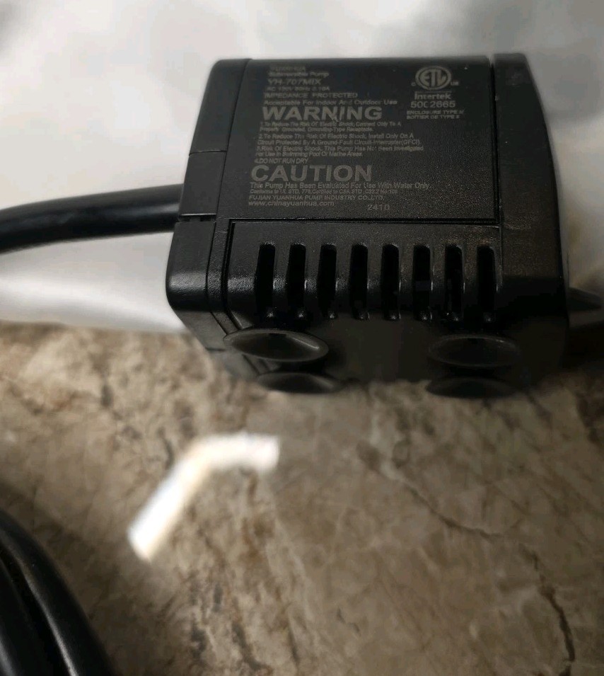 Yuanhua Aquarium or Fountain Submersible Pump YH-707 MIX 120V/60Hz (L1