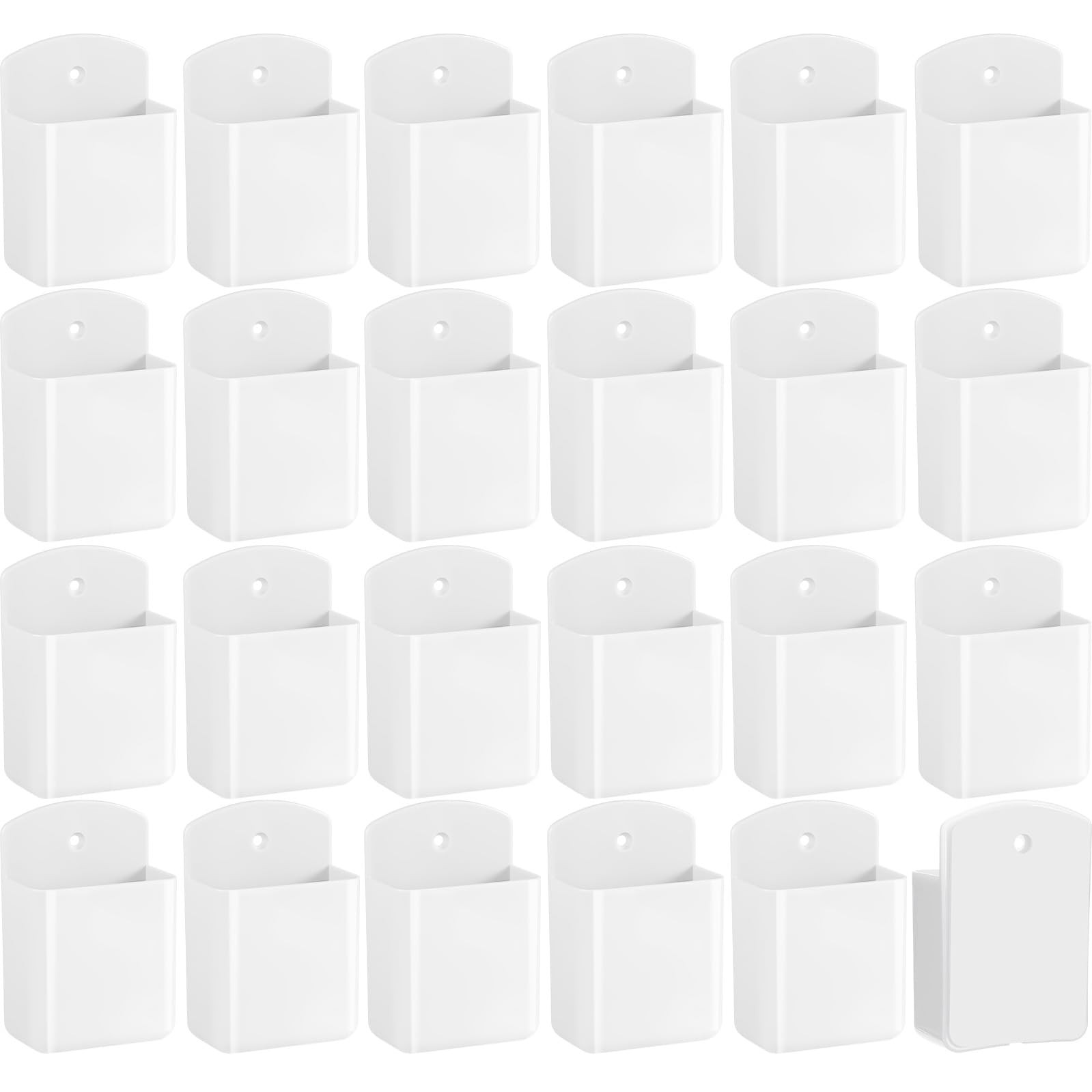 24 Pcs Remote Control Holder Wall Mount Self Adhesive TV Controller White