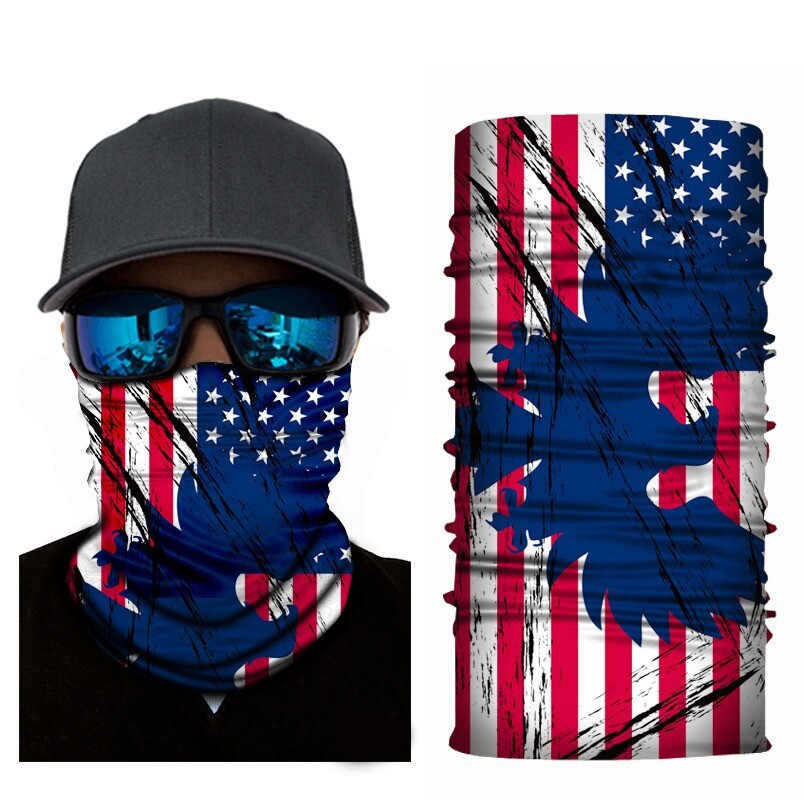 4pc Skull US Flag Multi-functional Sun Protection Bandana Fishing Outdoor